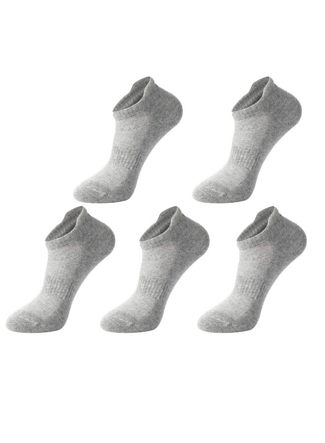 5 أزواج من الجوارب الرياضية القصيرة الرمادية، مناسبة للمقاسات الأمريكية من 8.5 إلى 10، مقاس كبير جدًا. - Image 1